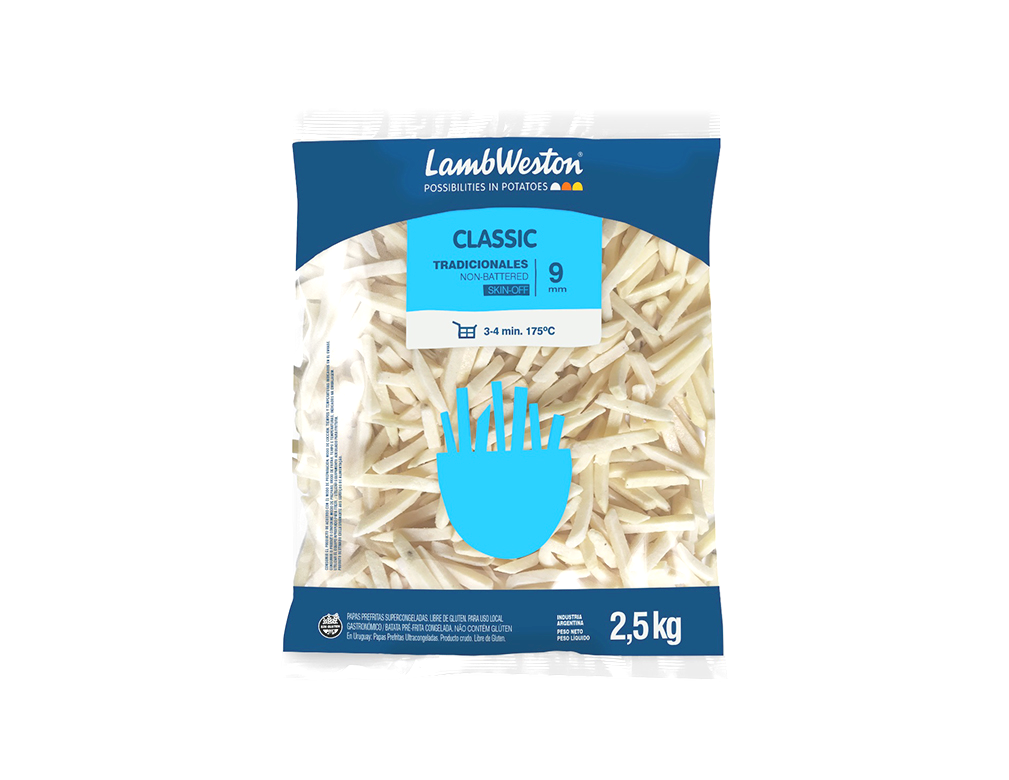 BATATA PALITO CONGELADA PRÉ FRITA 9 MM CORTE TRADICIONAL LAMBWESTON 2,5 KG (CX 6 PCT)